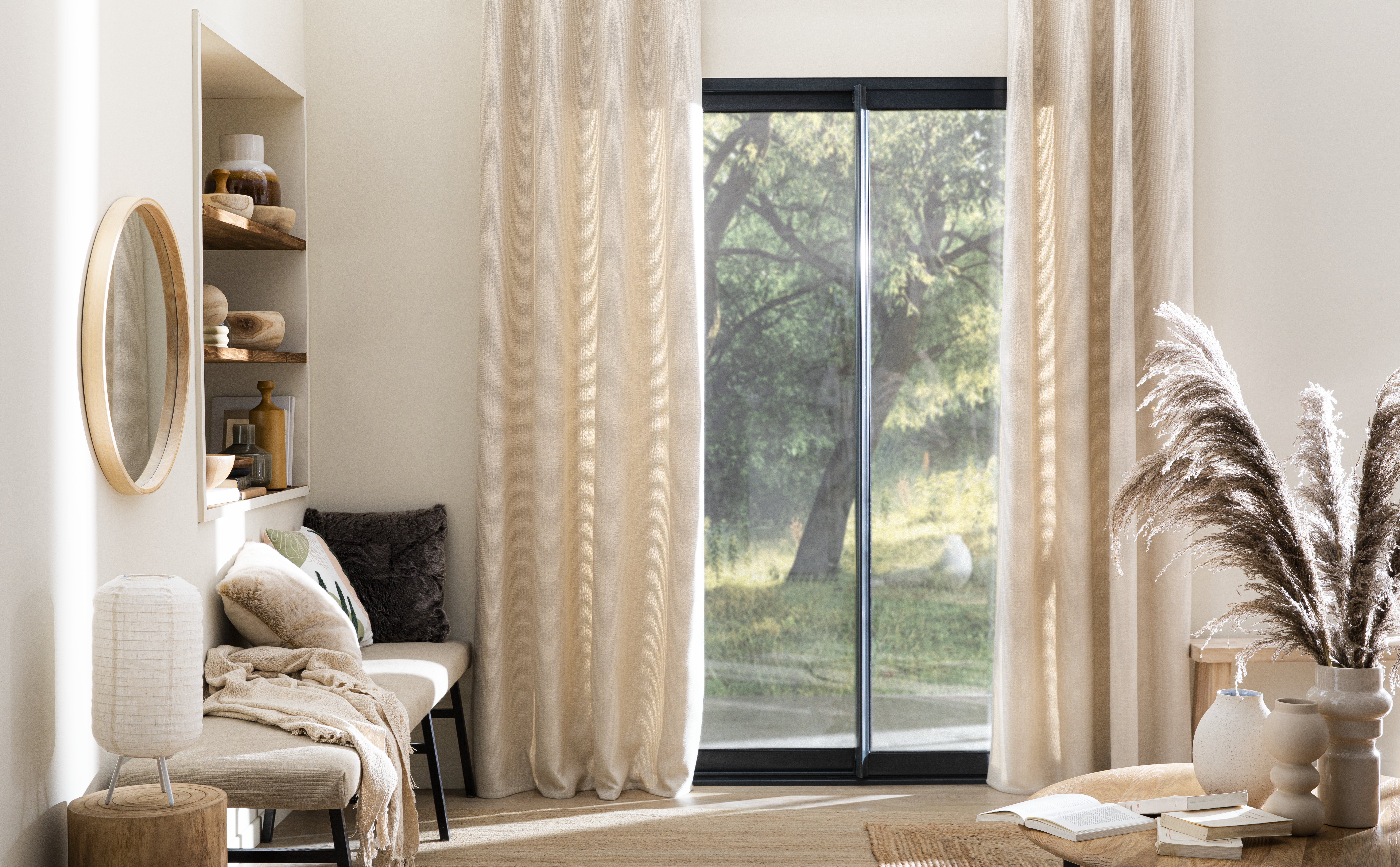 Lustro okrągłe Nordik Frene brązowe śr. 60 cm w drewnianej ramie Inspire - 17