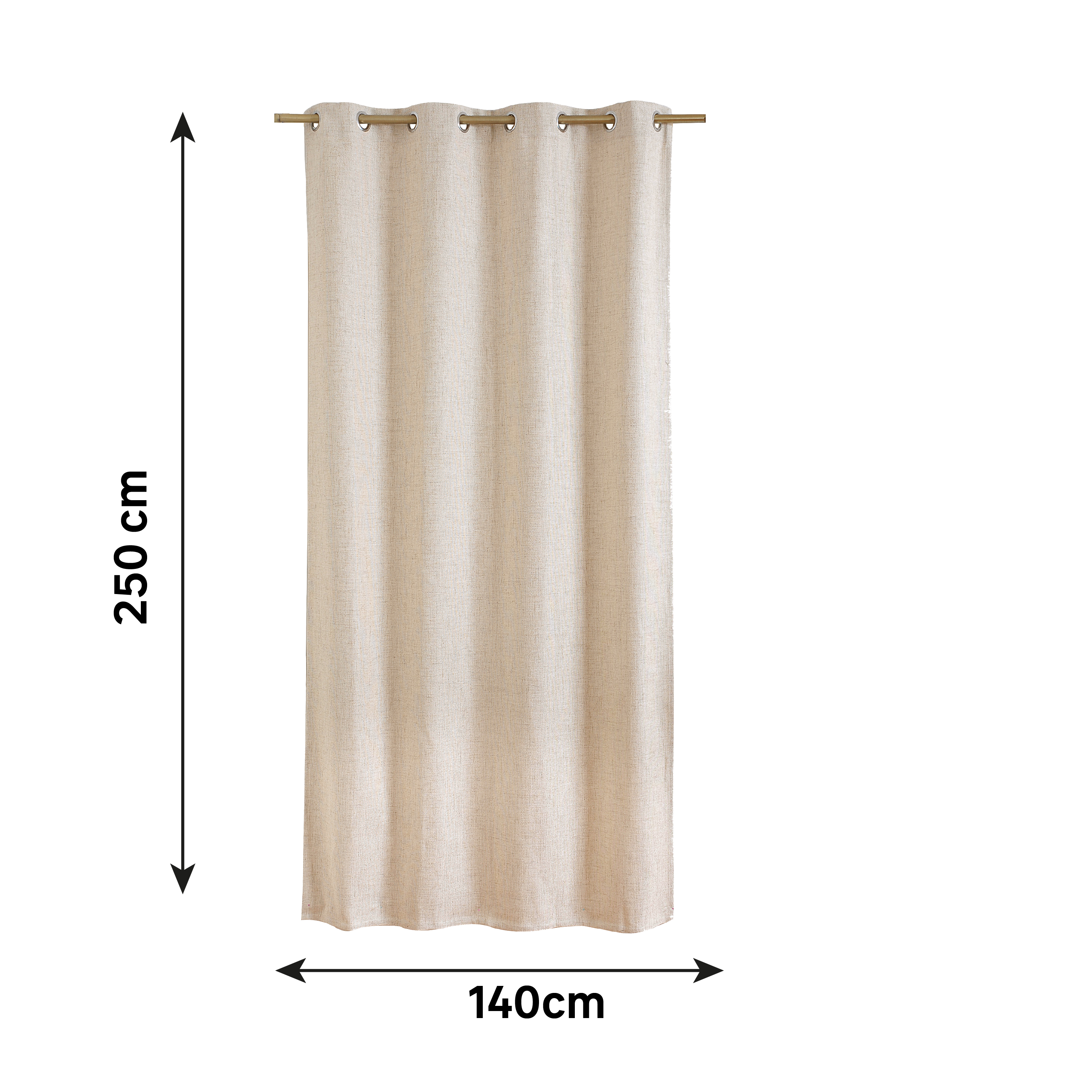 Rideau tamisant, Tricot, coton, beige H.250 x l.140 cm INSPIRE - 2