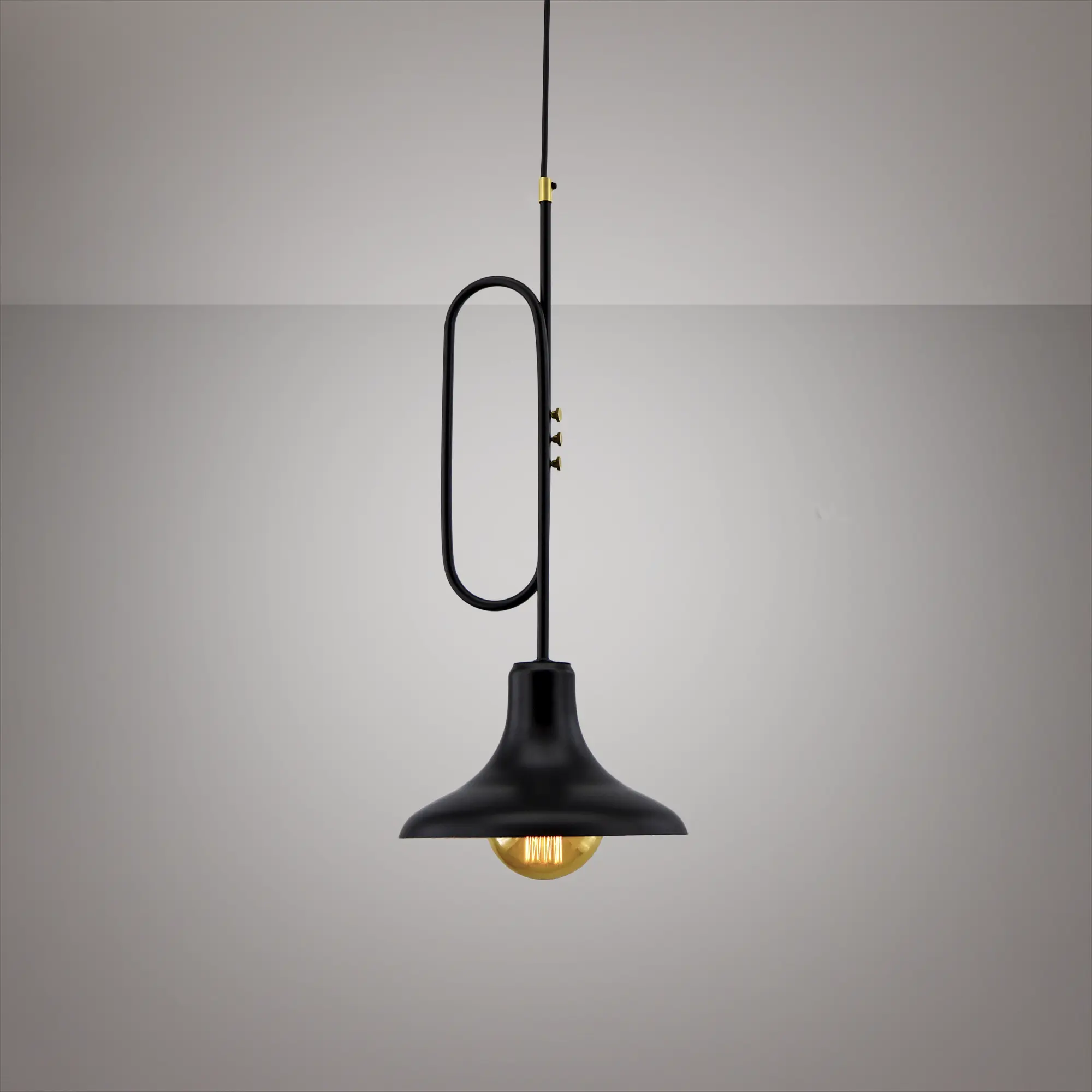 Candeeiro de teto suspenso TROMPETA JAZZ PRETO - 2