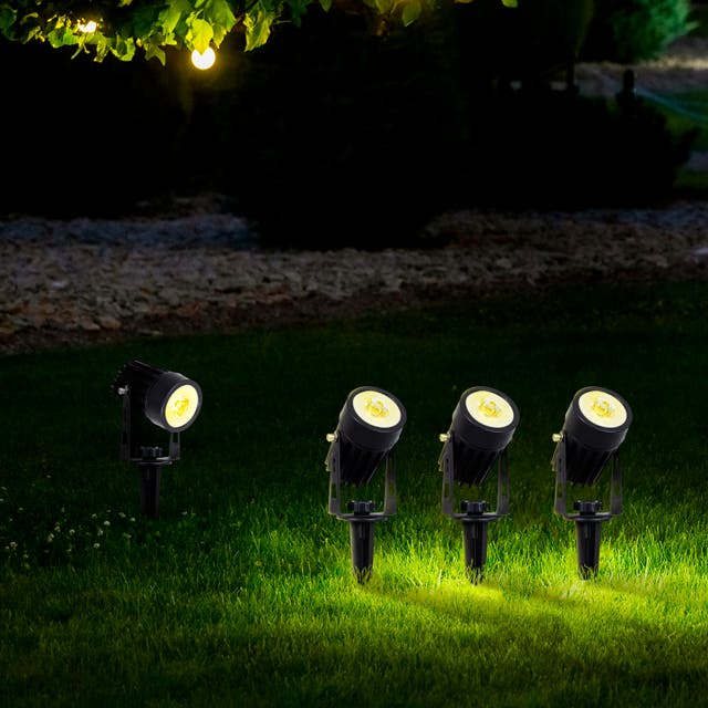 Projetor exterior solar IP44 3000k 4 luzes preto