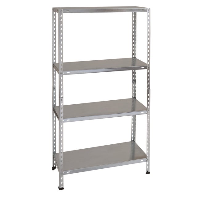 Estante metálica cinza 4 prateleiras 70x30x137 cm 50 kg Litan