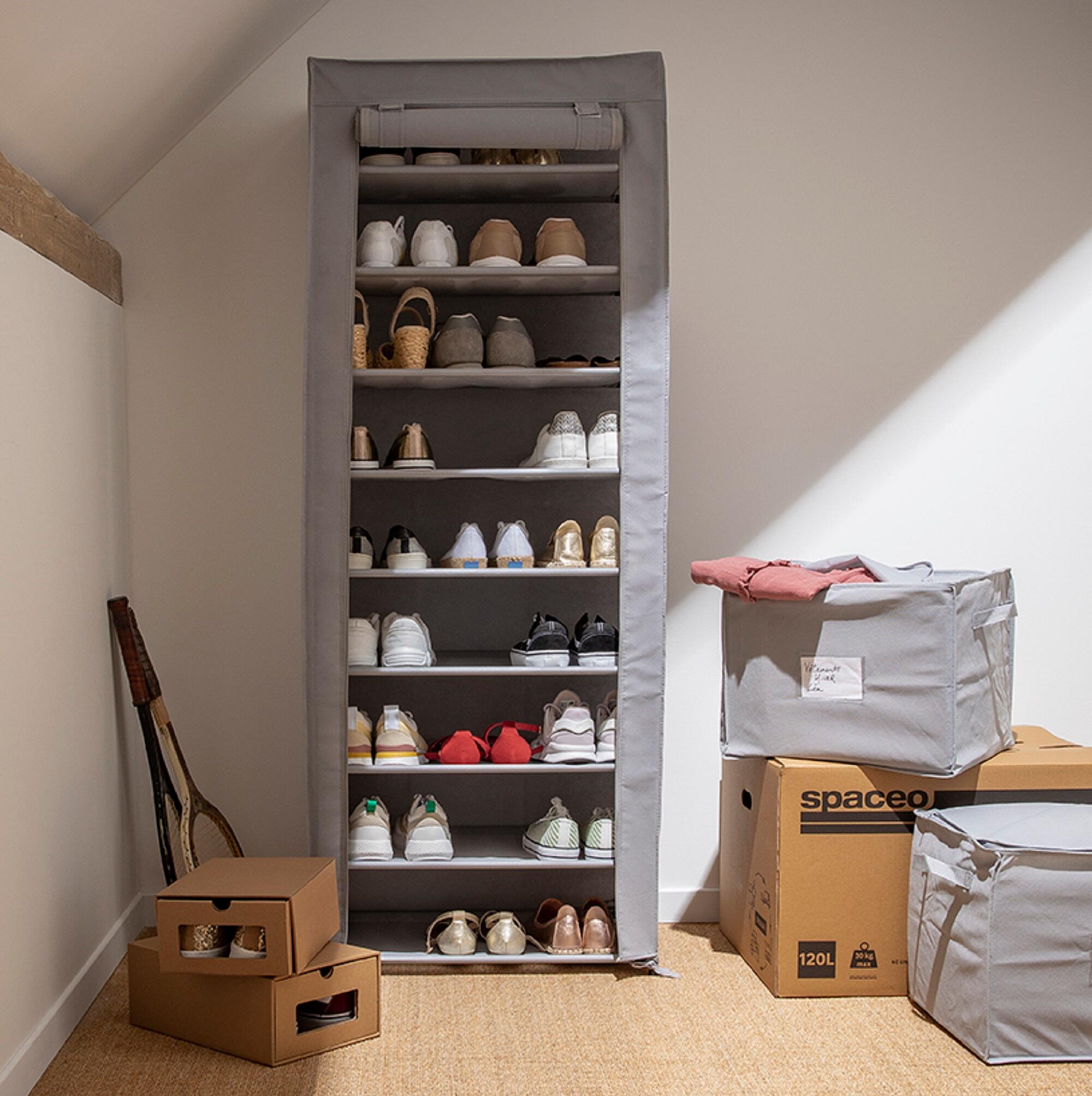 Caixa com saco de vácuo SPACEO 33X36X56CM CINZA - 10