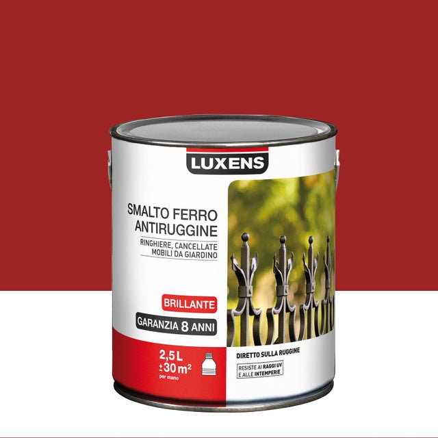 Vernice da esterno antiruggine per ferro LUXENS rosso lucido, 2.5 l