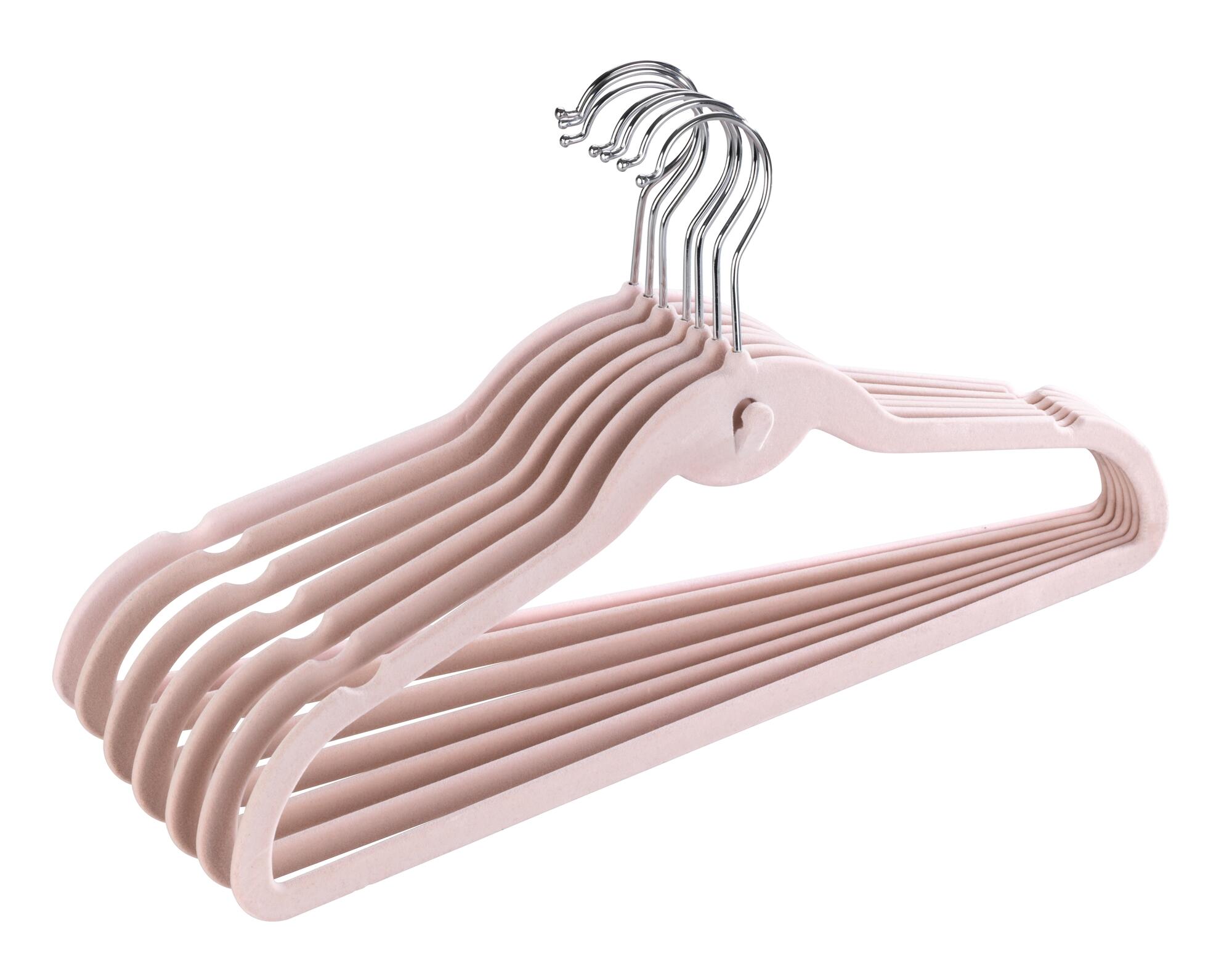 Pack 7 cabides veludo com gancho rosa - 4