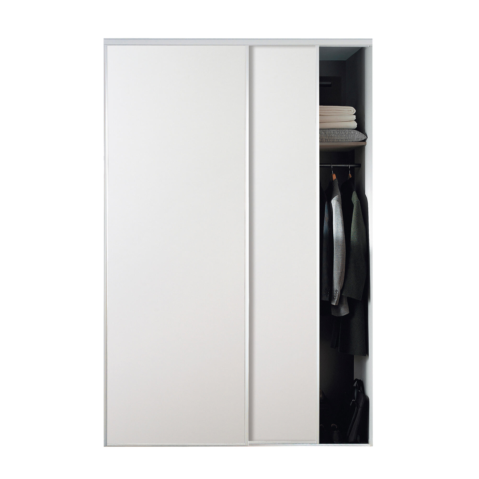 Kit 2 portas de correr para roupeiros recortável com calhas branco 180 x 255 cm Premier - 2
