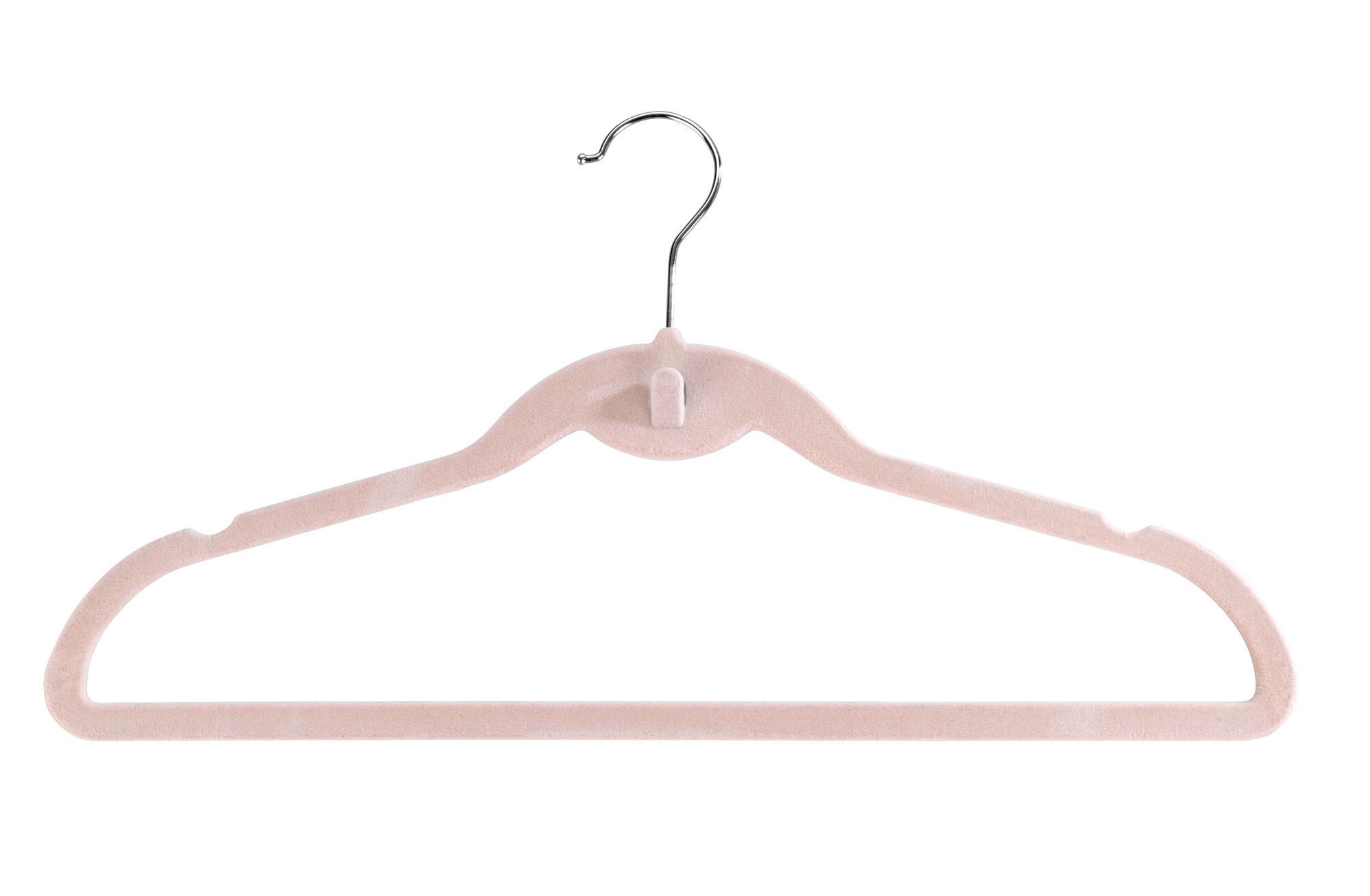 Pack 7 cabides veludo com gancho rosa - 3