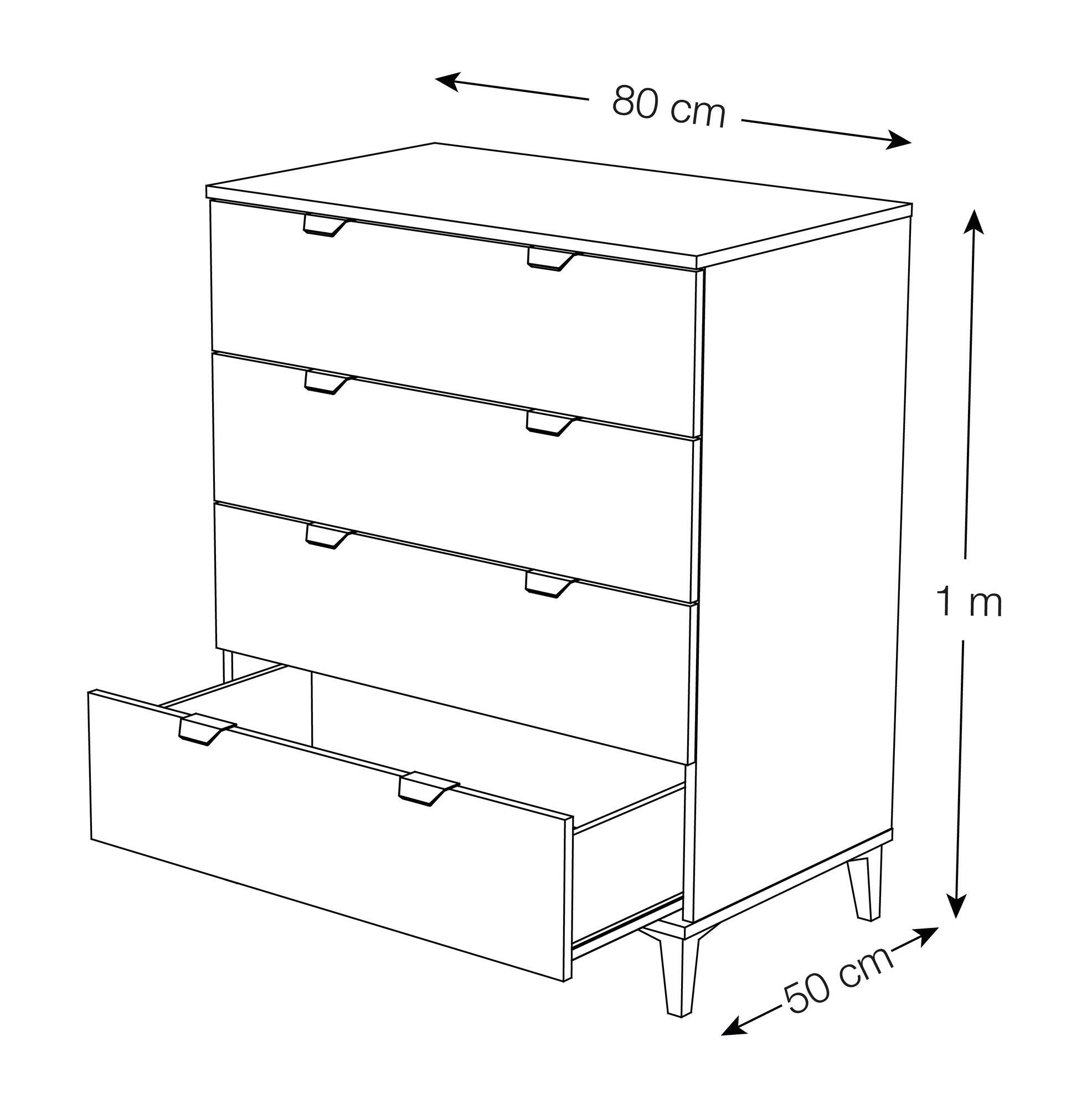 Cómoda BRANCO 4 GAVETAS - 3
