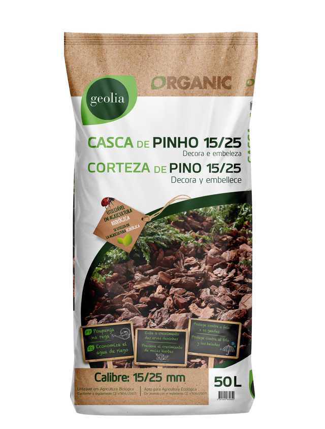Casca de pinheiro GEOLIA 50L 15-25MM