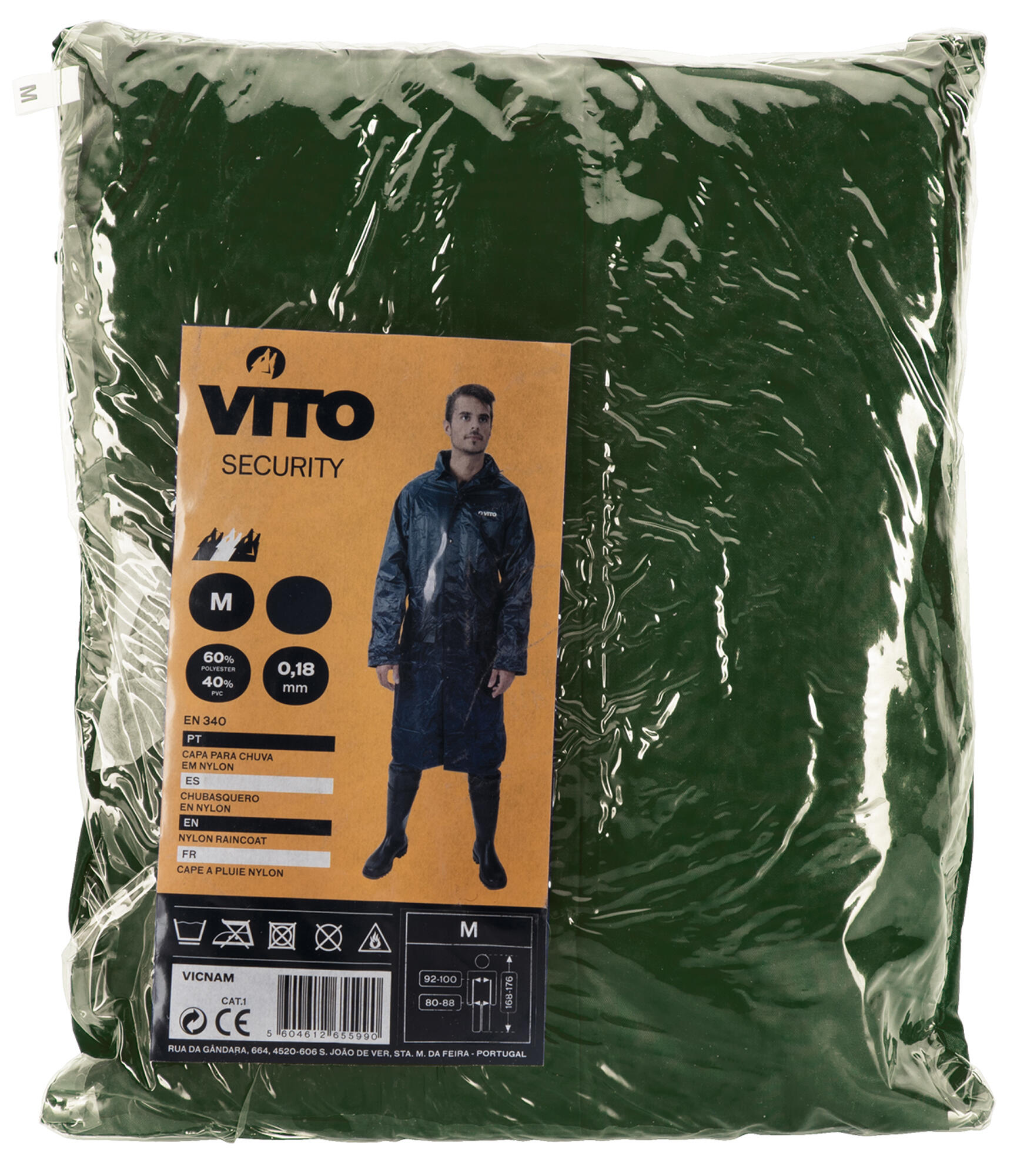 Capa para chuva de nylon e pvc verde L - 3