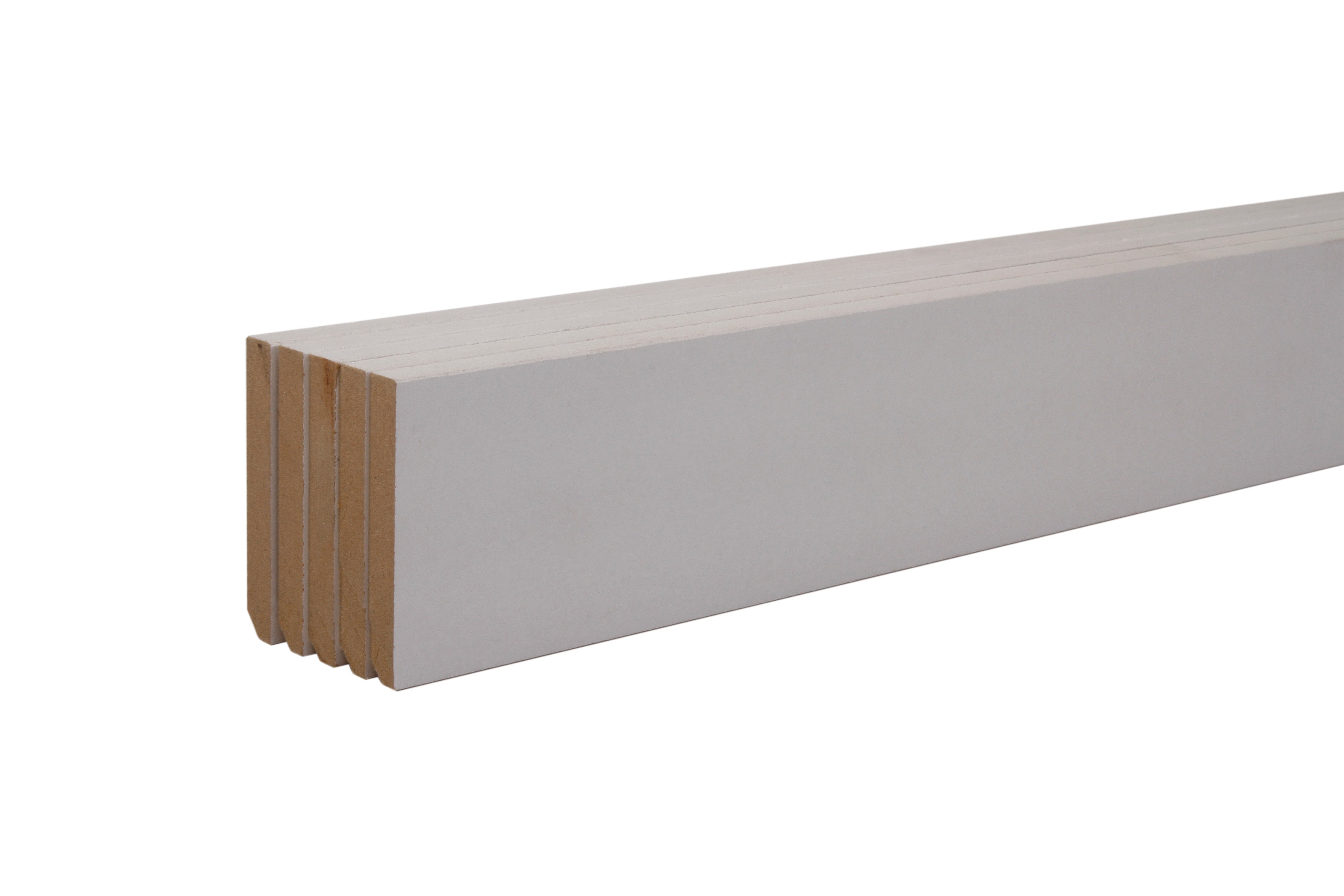 Lot de 5 plinthes médium (MDF) droites prépeintes blanc, 9 x 100 mm, L.2 m - 2
