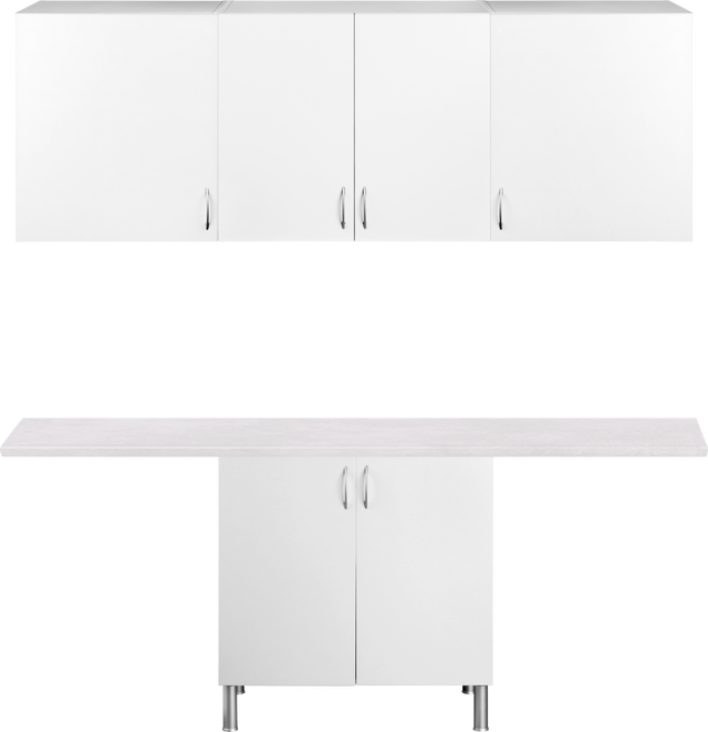 Mueble lavadero en kit Basic New blanco 200cm con 3 muebles altos y 1 bajo