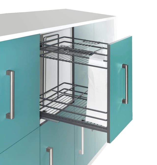 Extraível 2 prateleiras Alt70 30cm antracite