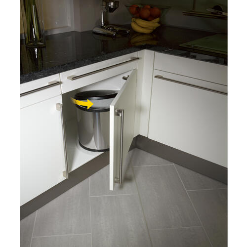 Balde de lixo extraível Hailo 15 L inox e plástico - 21