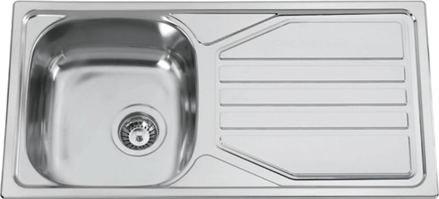 Lava-louça 1 cuba com escorredor 86 x 43.5 cm inox cinza Rodi Okio line 85