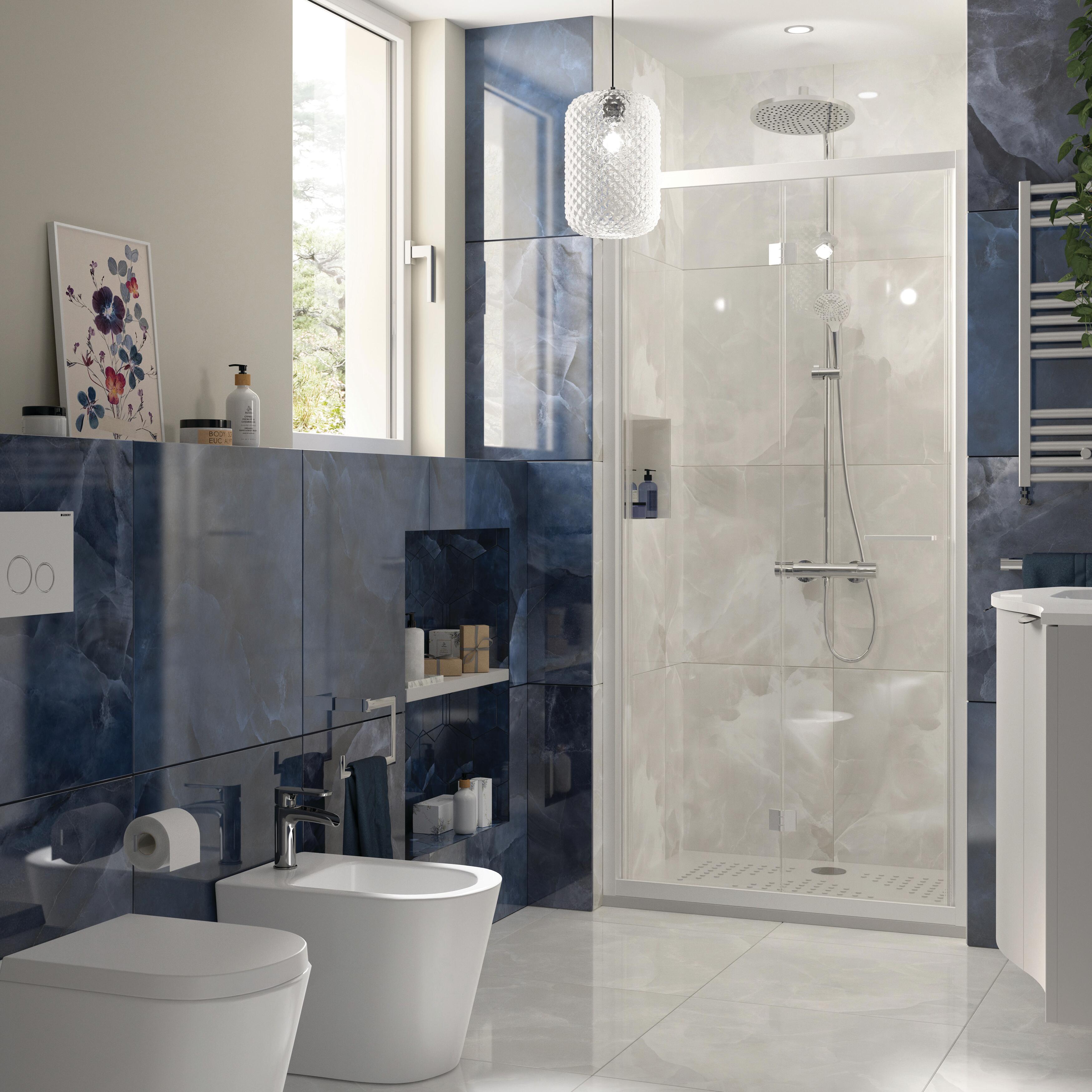 Vaso WC filomuro SENSEA neo, sedile incluso P 54.2 x L 36.3 x H 39.5 cm bianco - 4