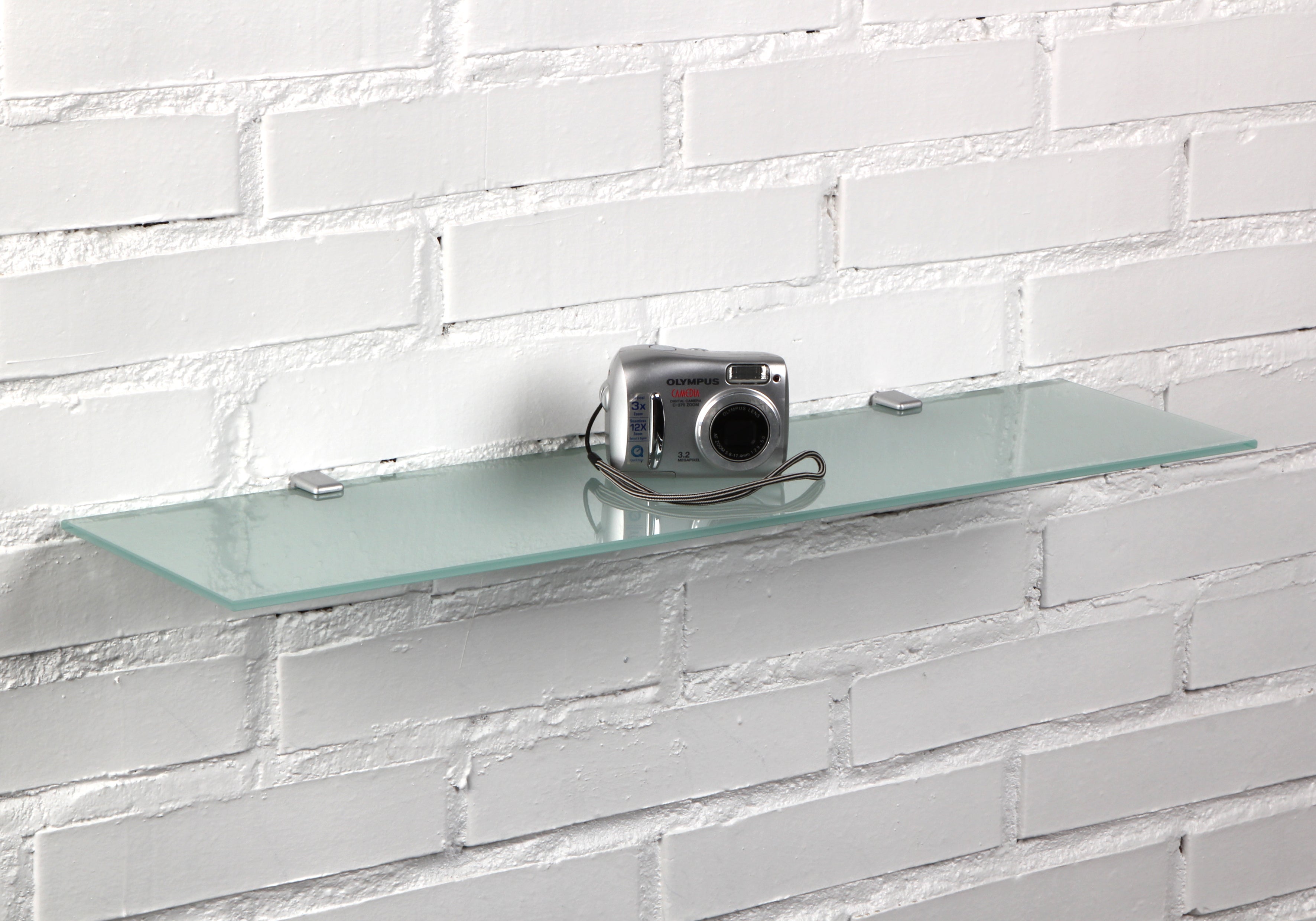 Mensola a muro dritto in vetro L 60 x P 15 cm satinato - 4