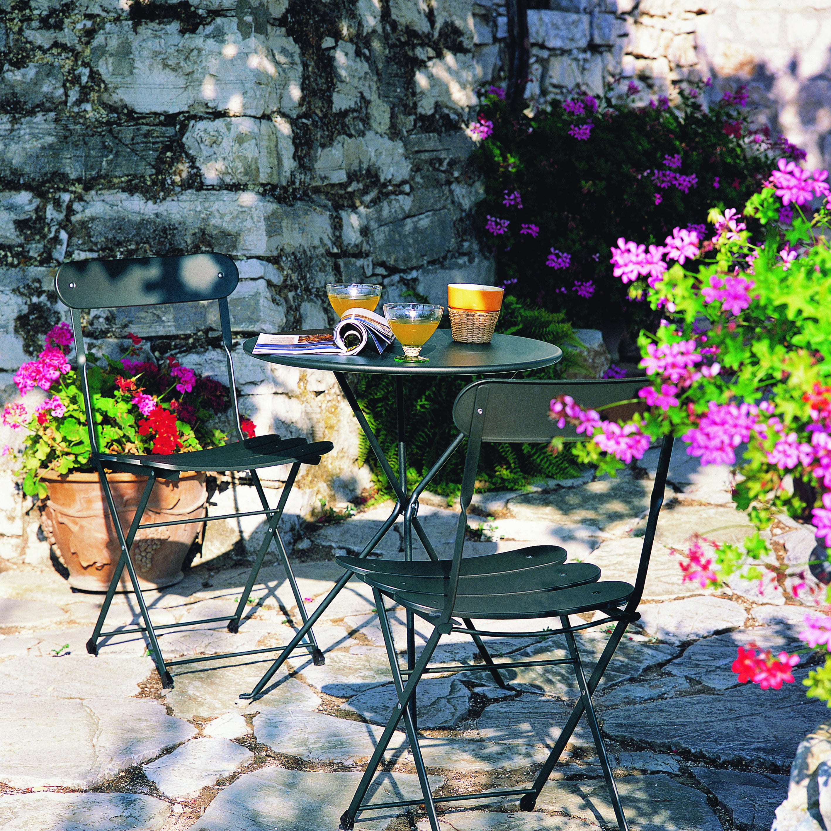 Sedia da giardino pieghevole Cassis OASI BY EMU, seduta in acciaio antracite - 8