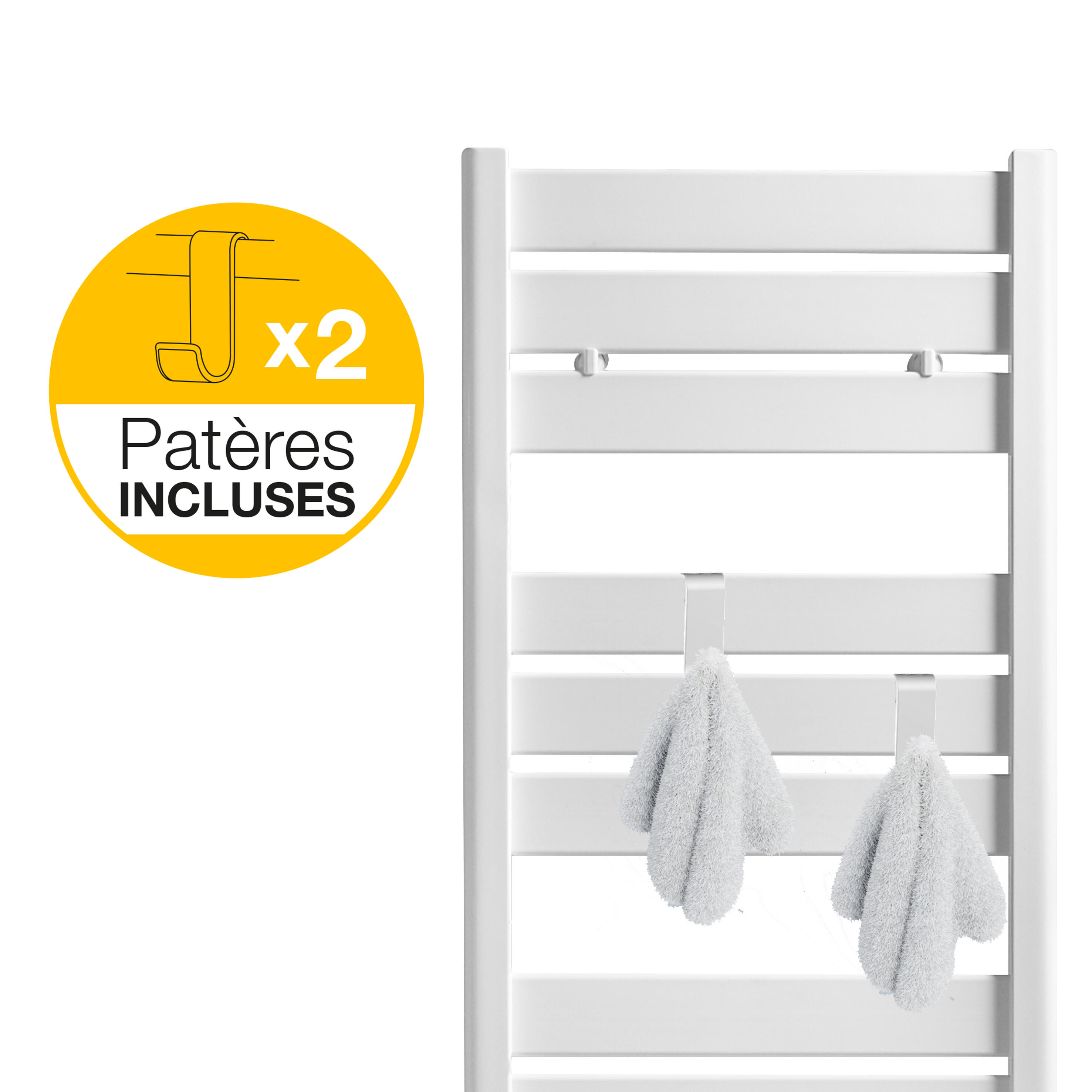 Sèche-serviettes électrique à inertie fluide ACOVA 750W, H147.7 x l50 cm Madras  - 6