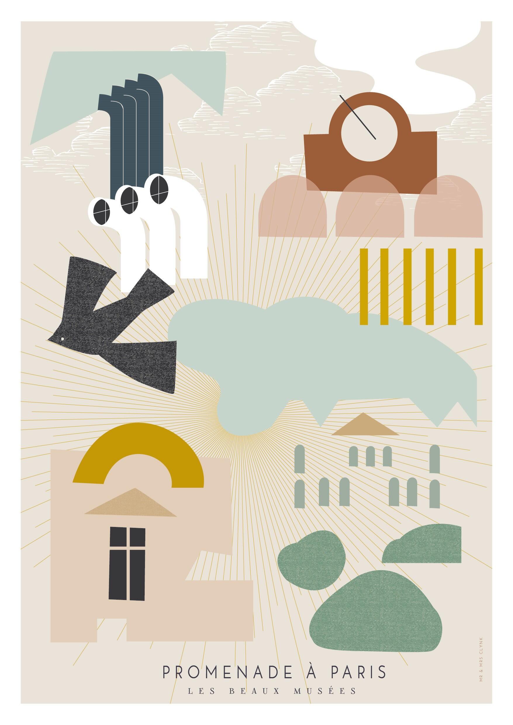 Affiche CLYNK LES BEAUX MUSÉES, multicouleur ART CANVAS l.40 x H.30 cm ...
