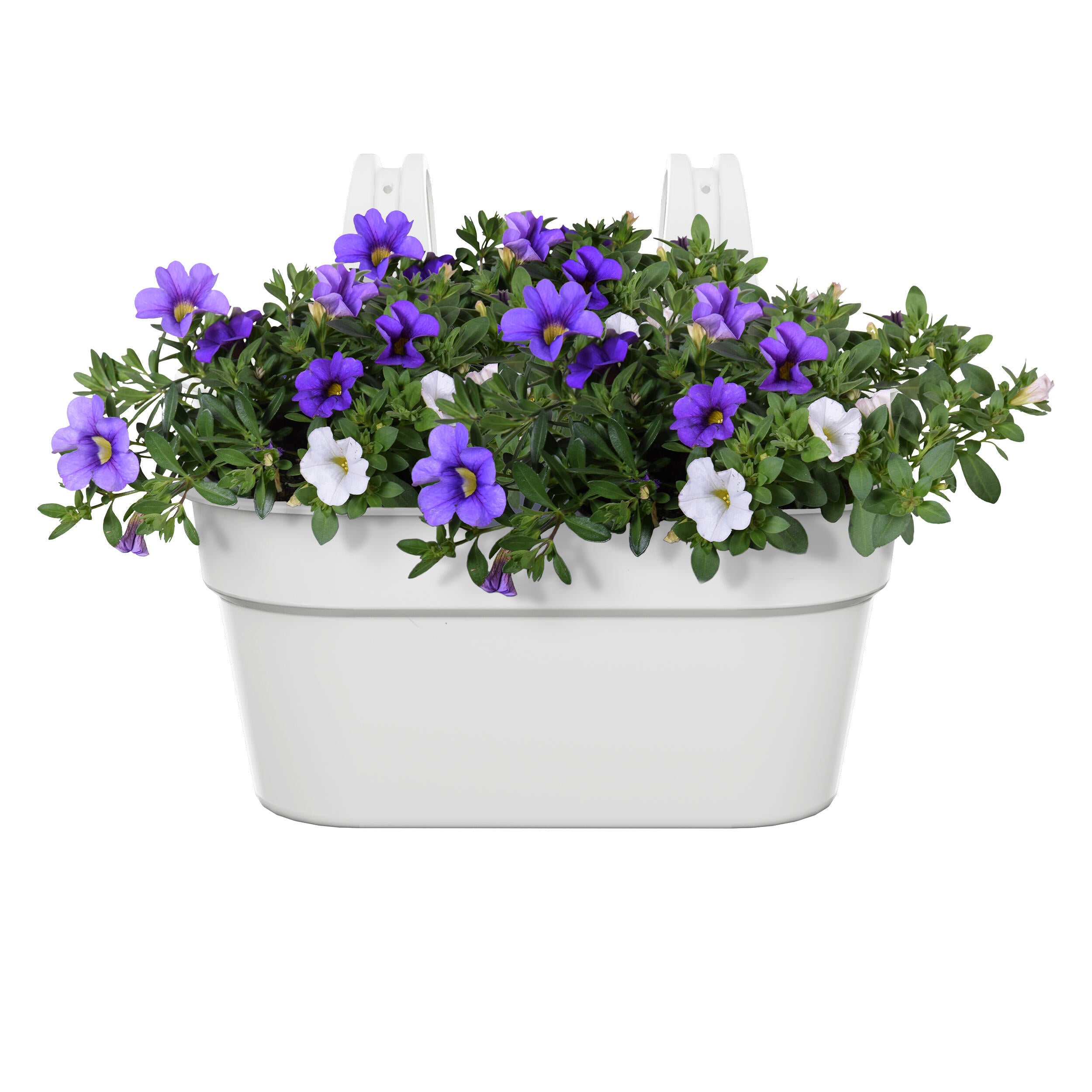 Jardinière balcon plastique NATERIAL L.35 x l.26.6 x H.24.8 cm blanc - 4