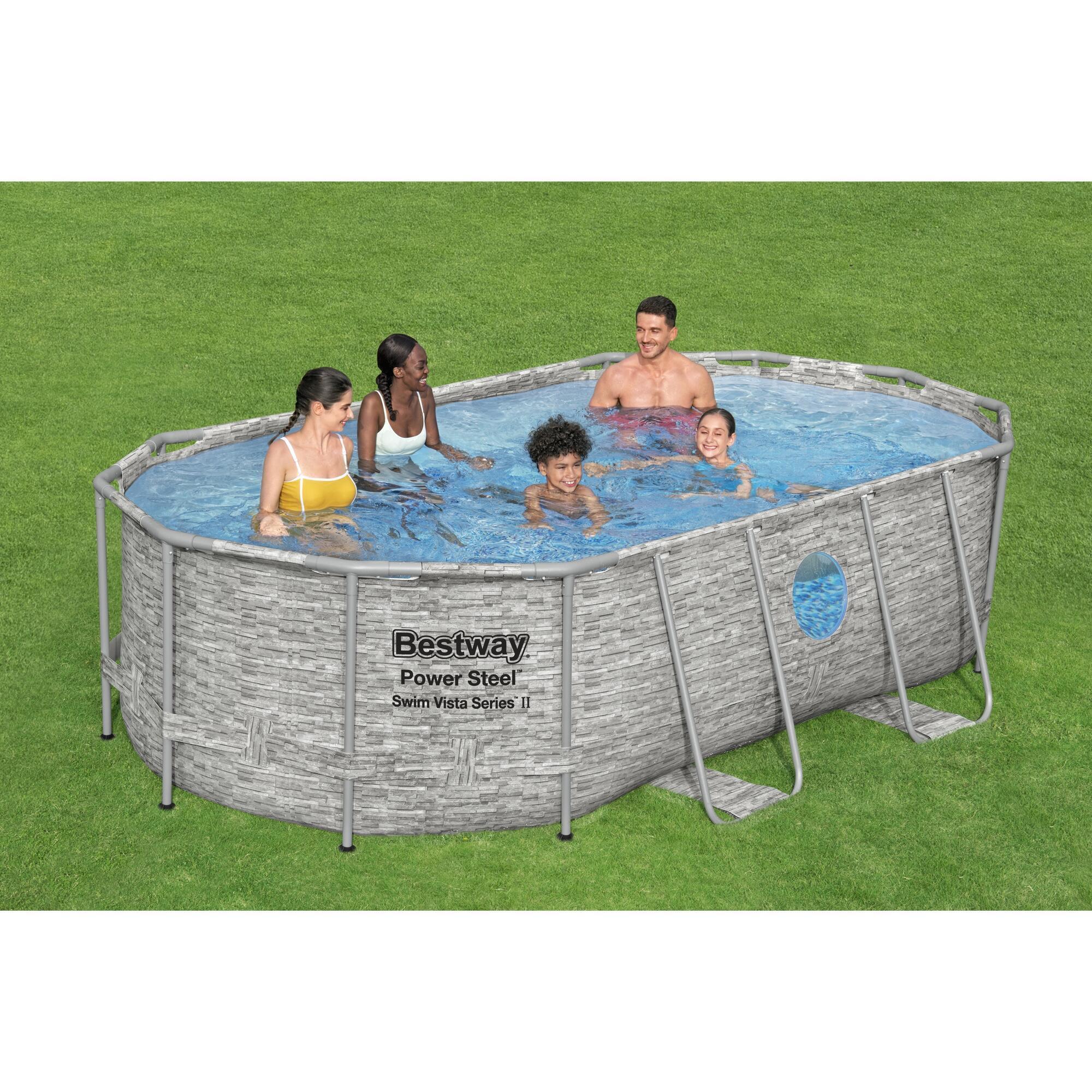 Piscina fuori terra tubolare BESTWAY Swimvista grigio H 1 x L int 4.27 x 2.5 m - 3