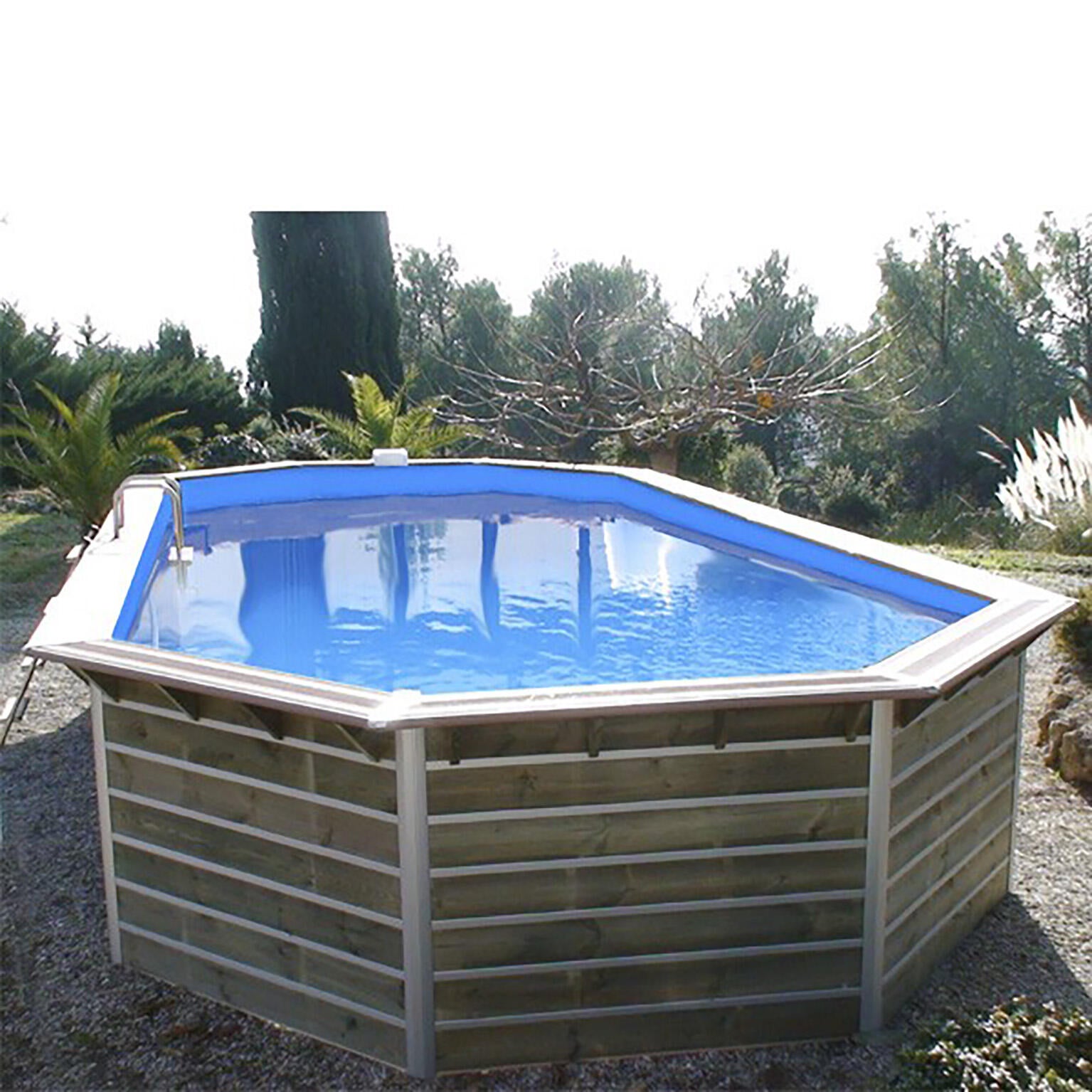Piscine, bois Siayan WATERCLIP, octogonal x L.7.3 x l.4.3 x H.1.29 m - 6