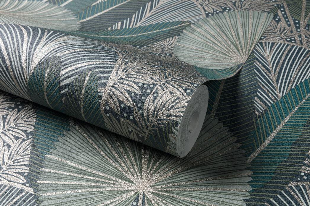 Papier peint intissé Feuille Aspéria vert - 3