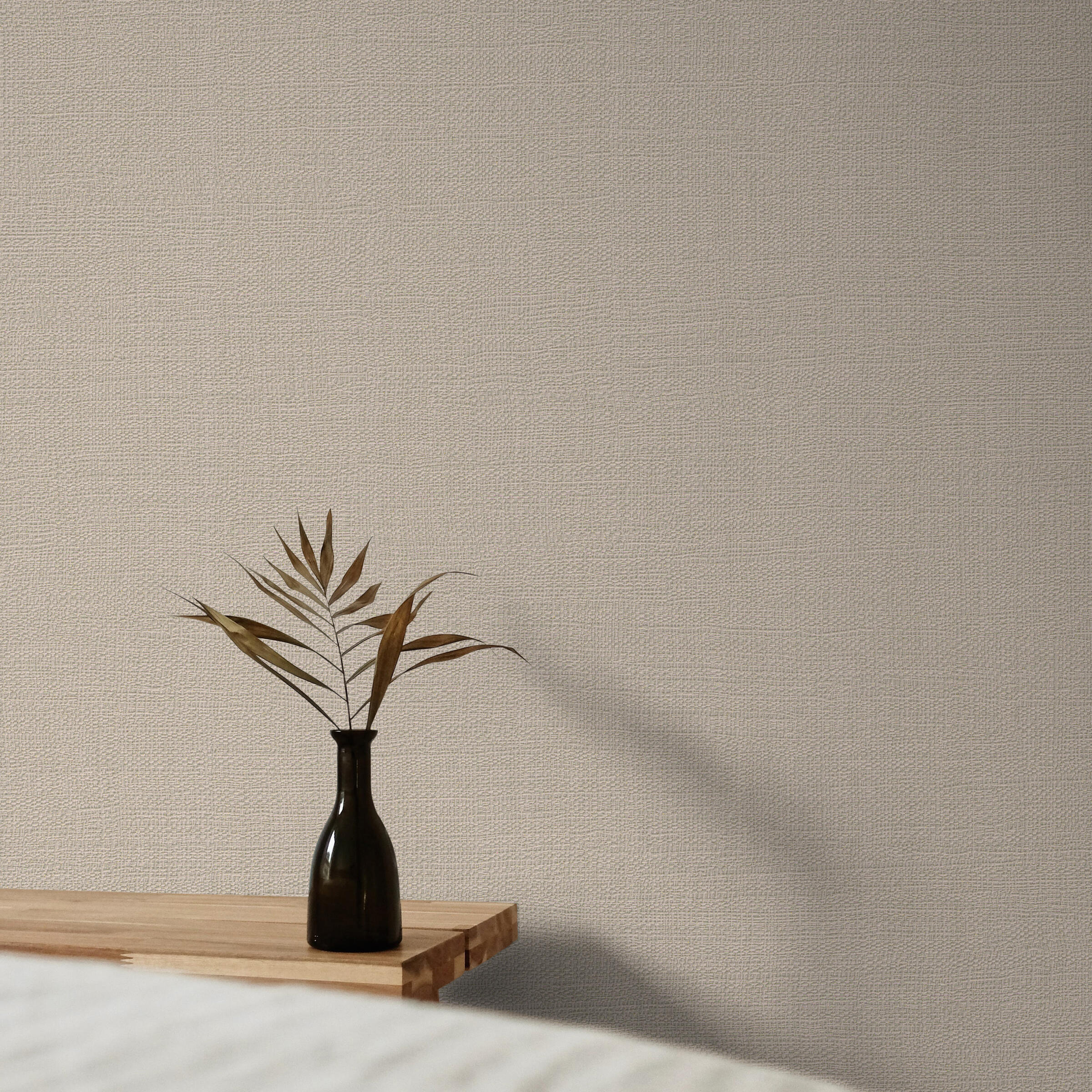 Papier peint vinyle Textile nacré gris doré - 2