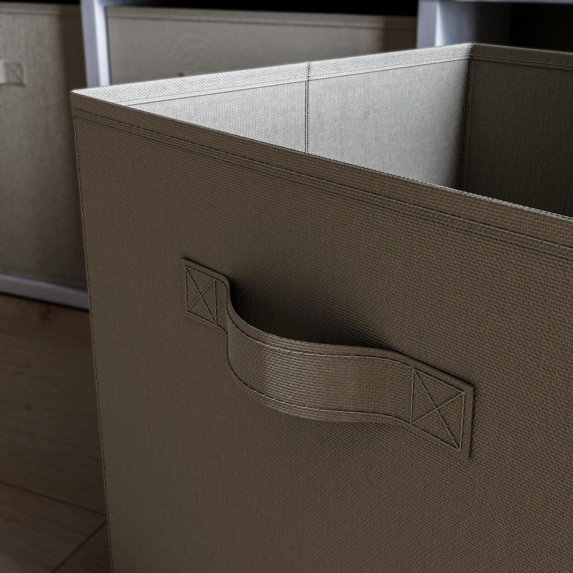 Panier SPACEO Kub beige H.31 x l.31 x P.31 cm - 3