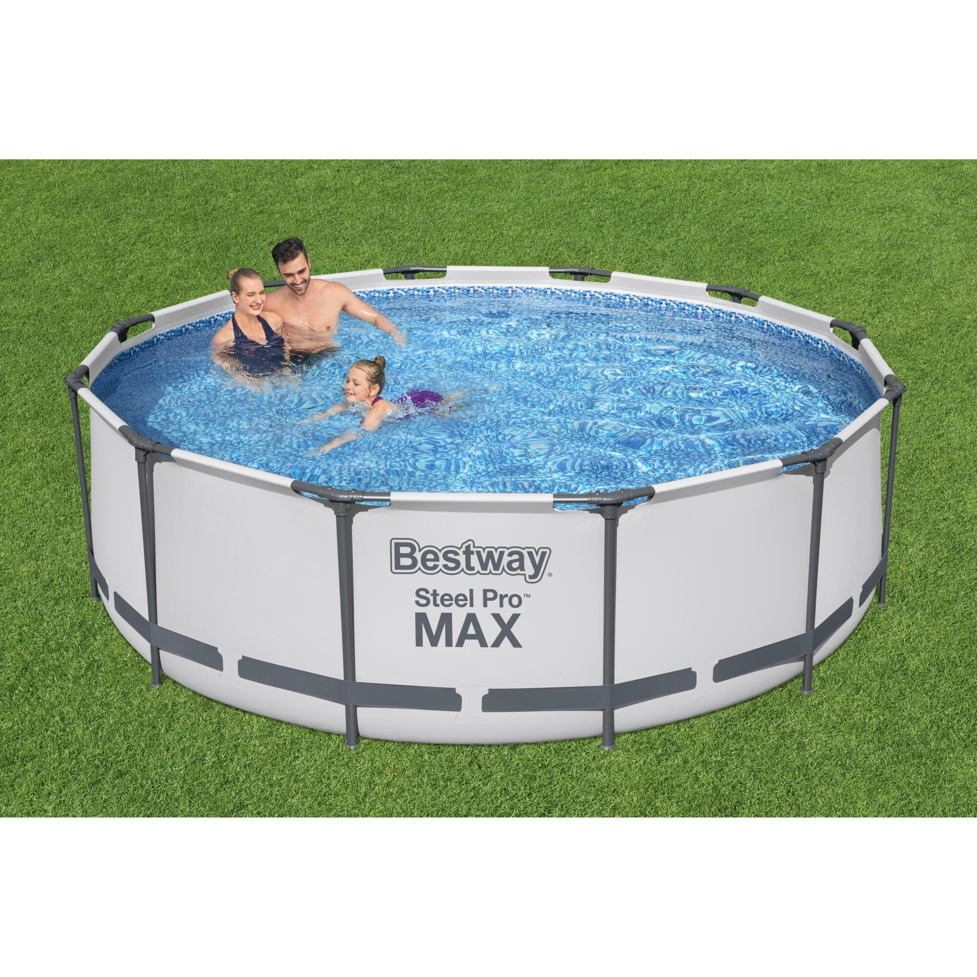 Piscina tubular BESTWAY STEEL PRO MAX D366X100CM +ESCADA+FILTRO CARTUCHO+RECARGA - 12