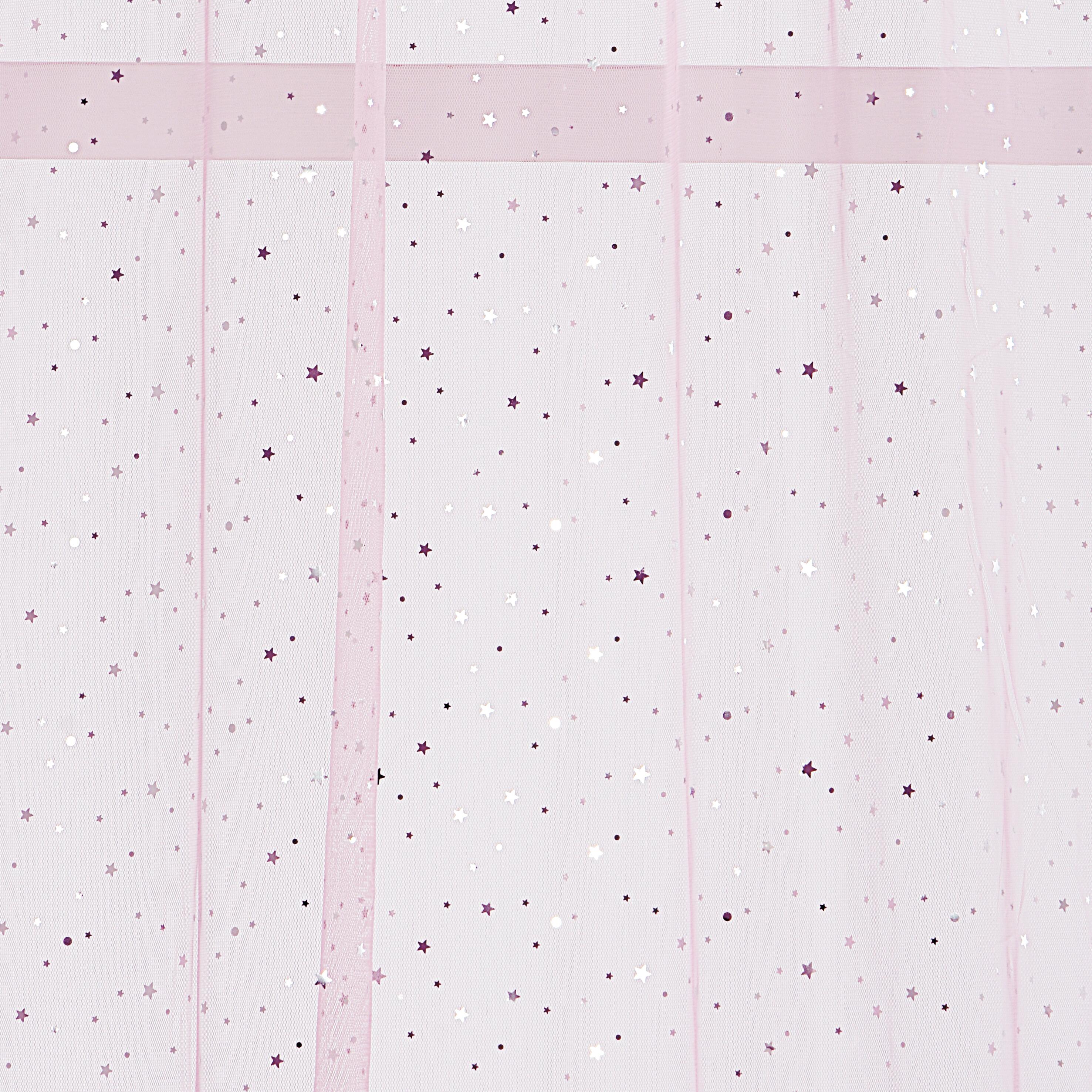 Tenda Stelline rosa, occhiello 140x280 cm VENGO - 4