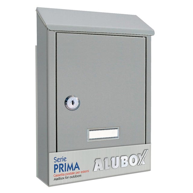 Cassetta postale ALUBOX  PRIMA formato lettera in acciaio grigio antracite opaco L 21.5 x P 6.5 x H 30.5 cm