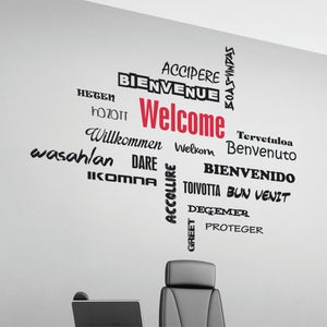Argento Welcome To Our Home Giardino/Garage Insegna Placca Parete - Nuovo