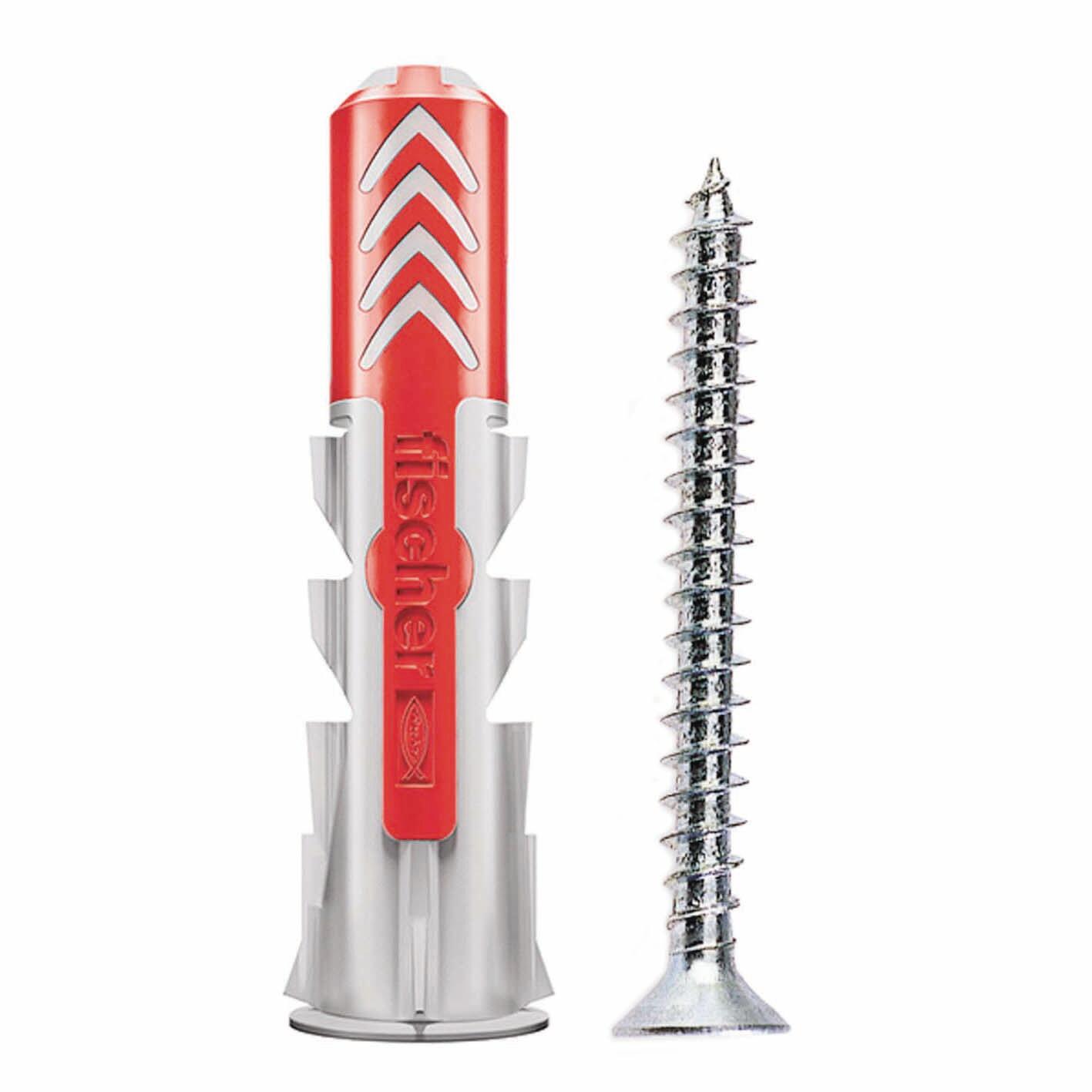 Set di tasselli con vite FISCHER DUOPOWER 8 S in nylon ø 8 mm, 50 pezzi - 2
