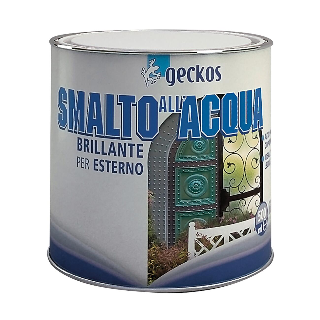 Vernice da esterno per ferro e legno GECKOS smalto acqua brillante nero, anticato lucido, 0.5 l - 3