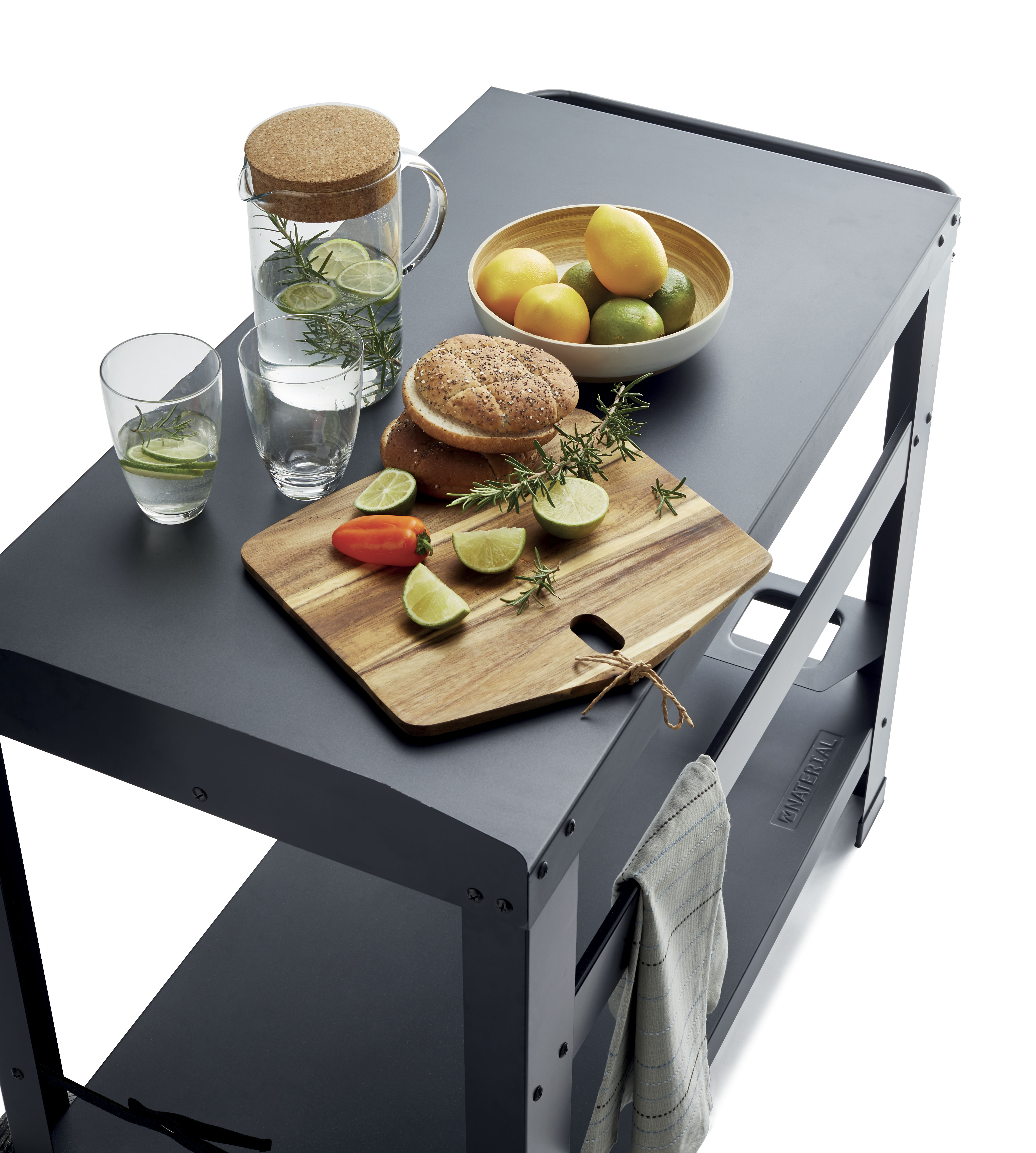 Chariot pour plancha NATERIAL Murcia gris, H.78.5 x L.103 x l.56.5 cm - 10