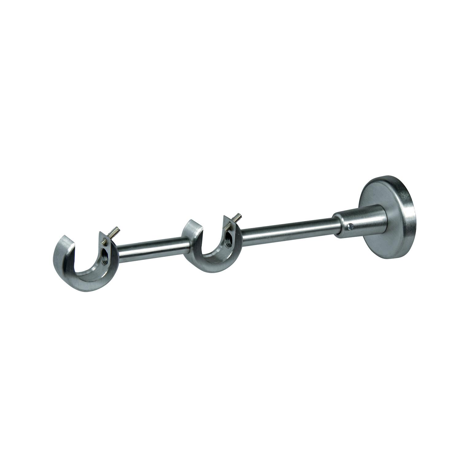 InCasa Bastone Doppio per Tende 20 mm, L. 280 cm in Acciaio Satinato – Completo
