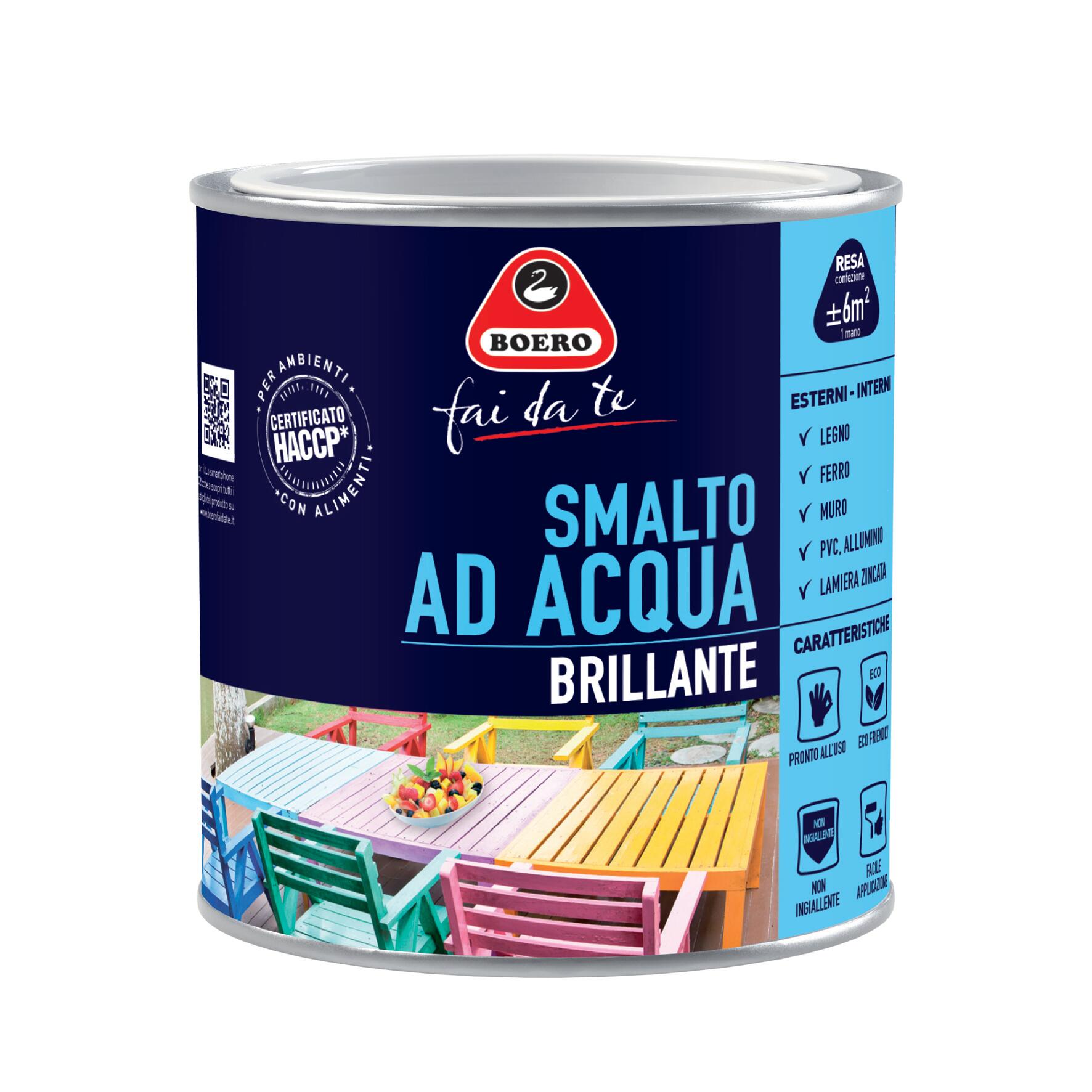Vernice da esterno per legno e ferro e plastica BOERO FAI DA TE brillante bianco ghiaccio lucido, 0.5 l - 3