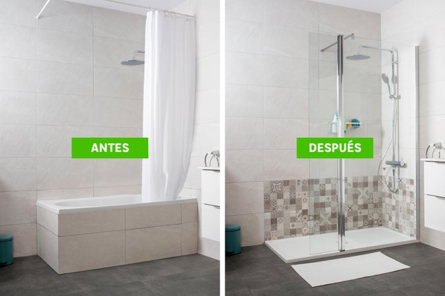 Cambio low cost de bañera por plato de ducha en un piso para alquilar