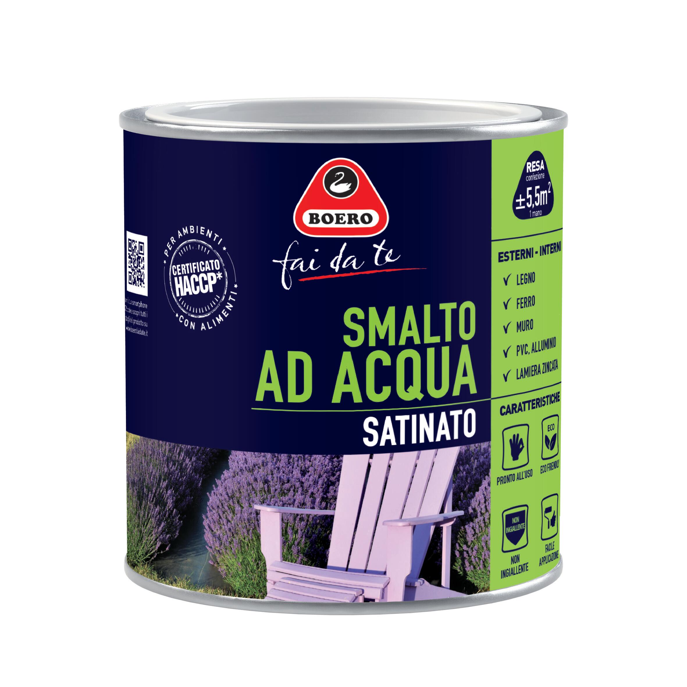 Vernice da esterno per legno e ferro e plastica BOERO FAI DA TE bianco satinato, 0.5 l - 3