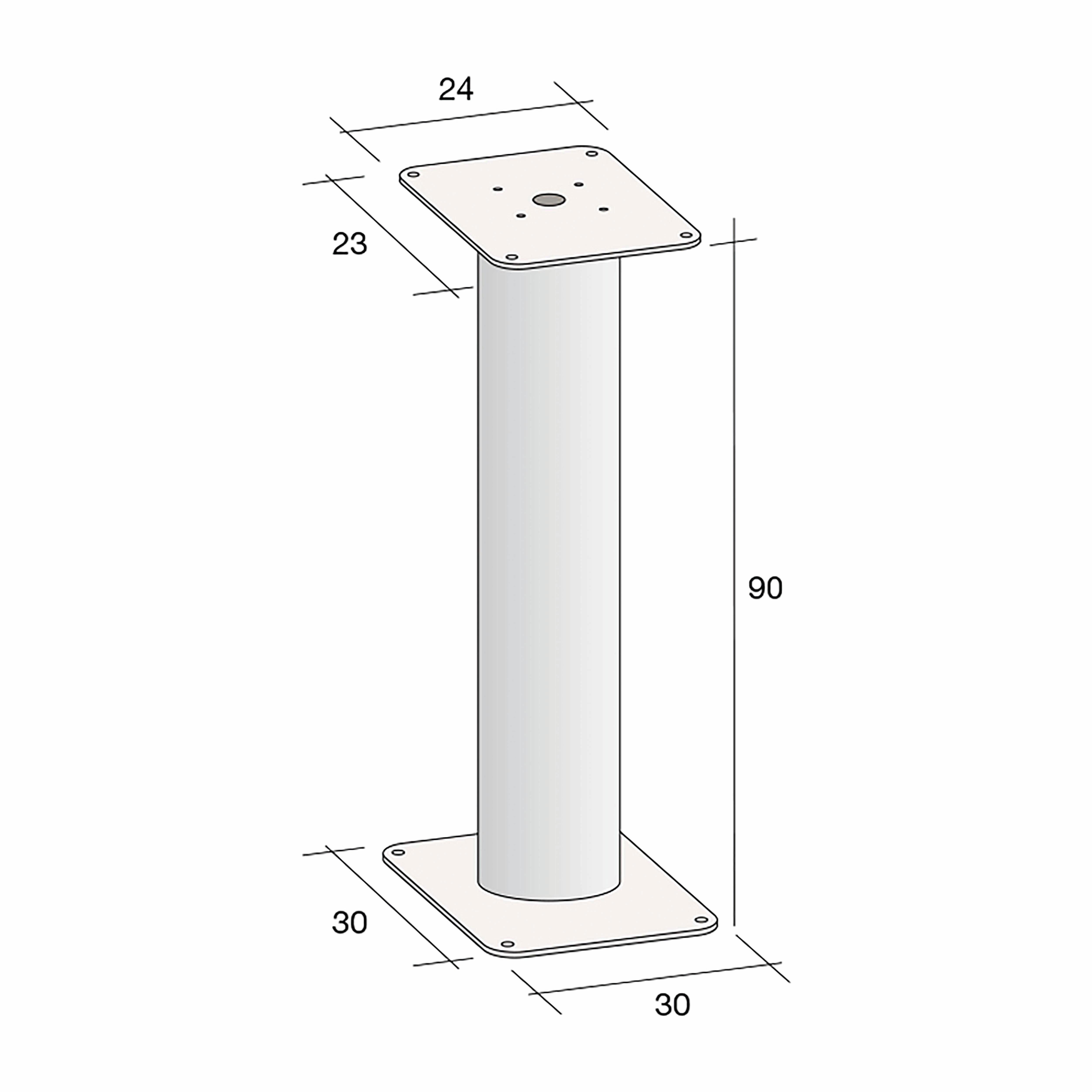 Kit di fissaggio ALUBOX Piantana di supporto per serie Slim in alluminio L 30 x H 90 cm - 2