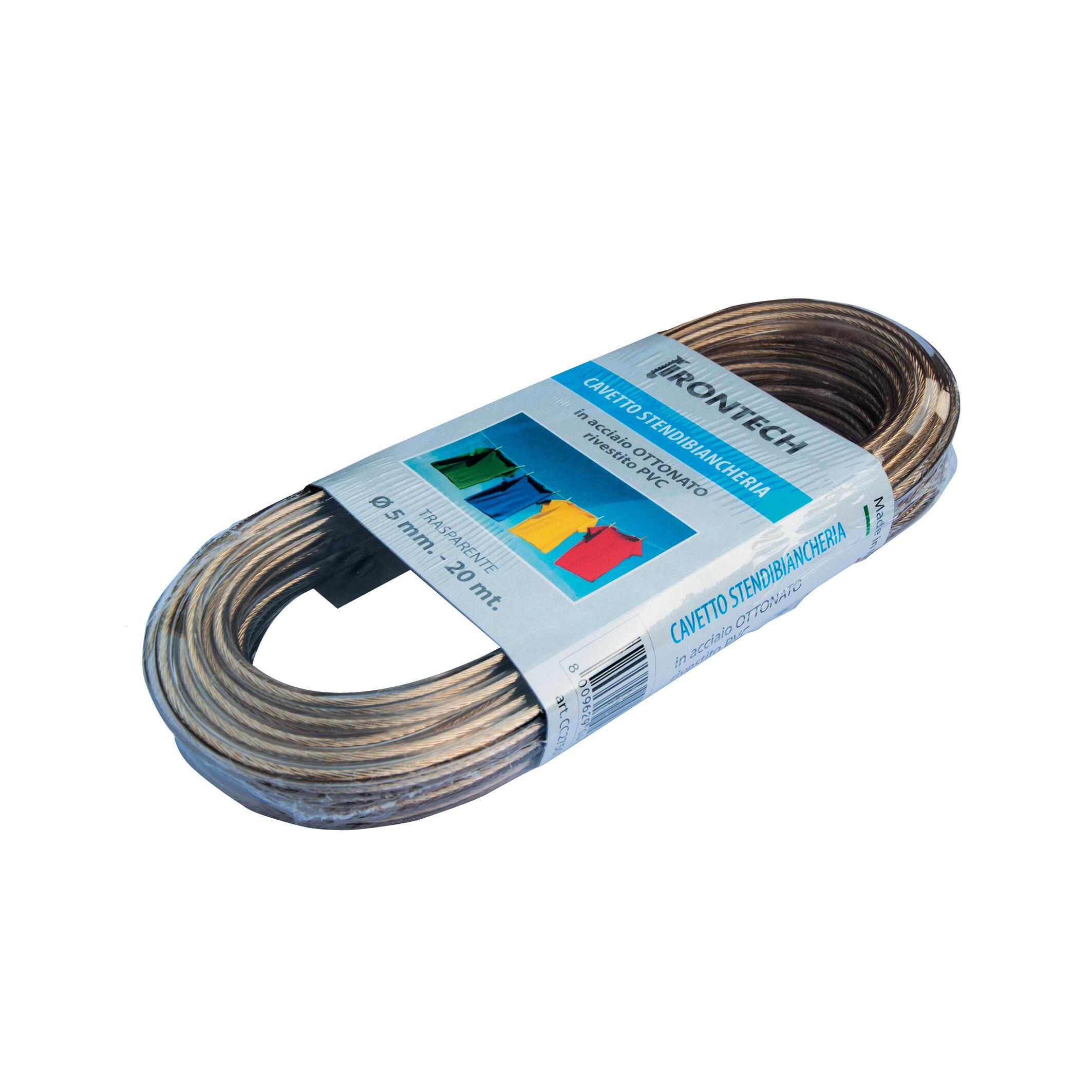 Filo Stendibiancheria Plastificato Trasparente Con Anima In Acciaio Ottonato Mm 5 Vendita Al Metro 3030 - Foto 7