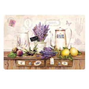 Raffinata tovaglia x 12 in misto lino (40% lino 60% cotone) con ricamo Fiori a mano in punto pieno