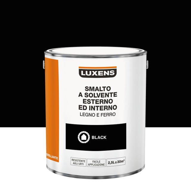 Vernice da esterno LUXENS nero lucido, 2.5 l