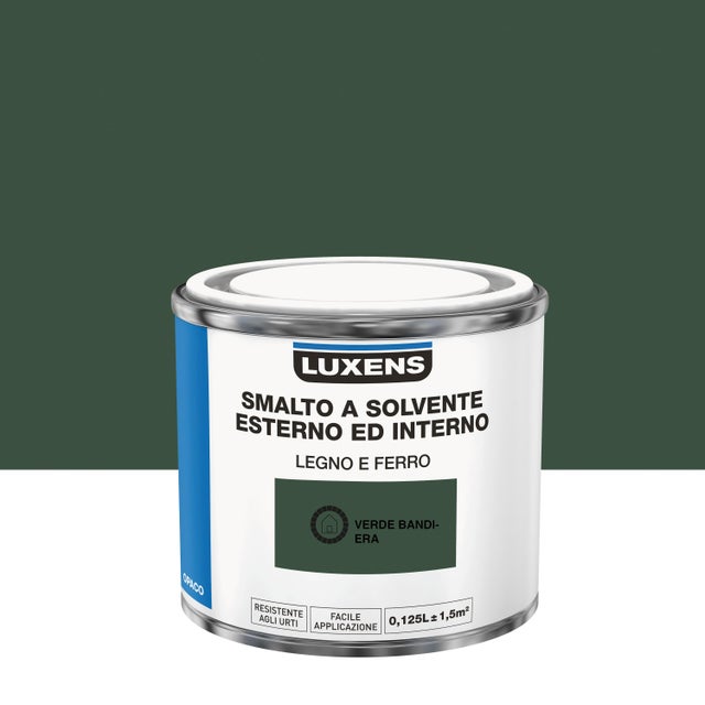 Vernice da esterno per legno e ferro LUXENS verde bandiera opaco, 0.125 l