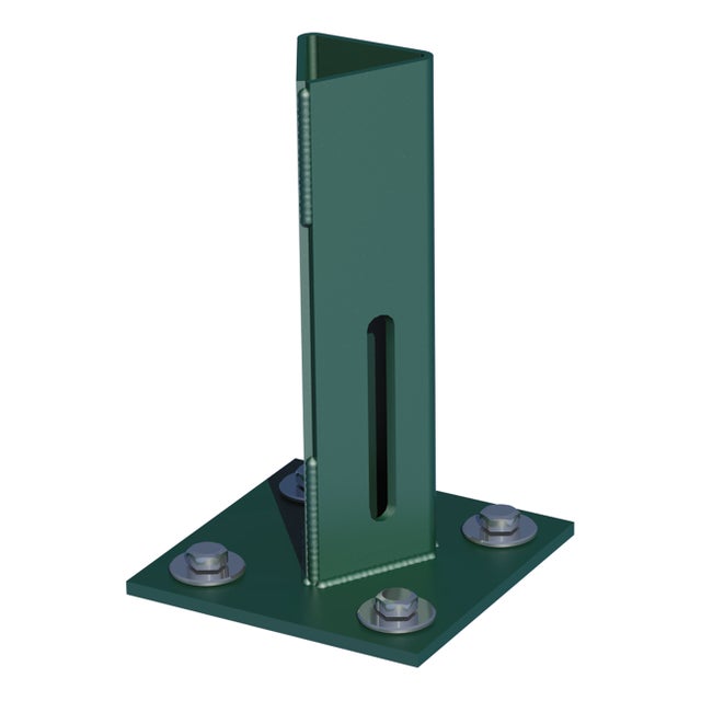Supporto per palo in acciaio FERRO BULLONI da avvitare verde L 10 x H 15 cm x Sp 0.5 mm