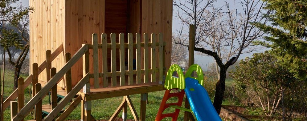 Casa de Juegos con Tobogán para Niños 1 Año Cabaña Exterior Interior