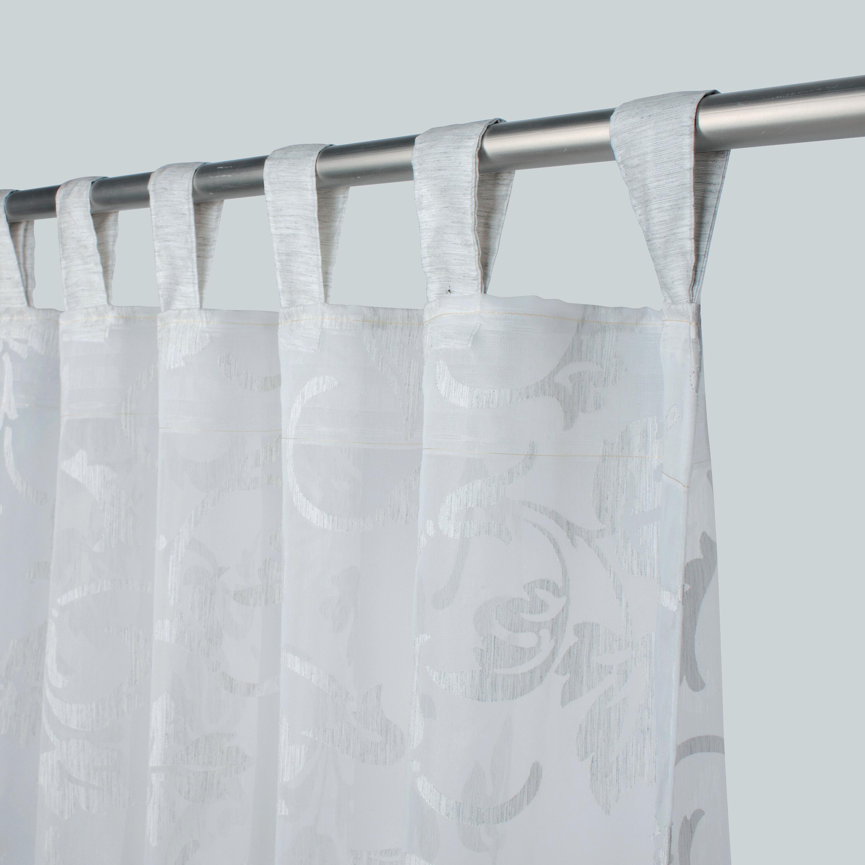 Tenda Perla bianco, fettuccia e passanti nascosti 140x300 cm - 3