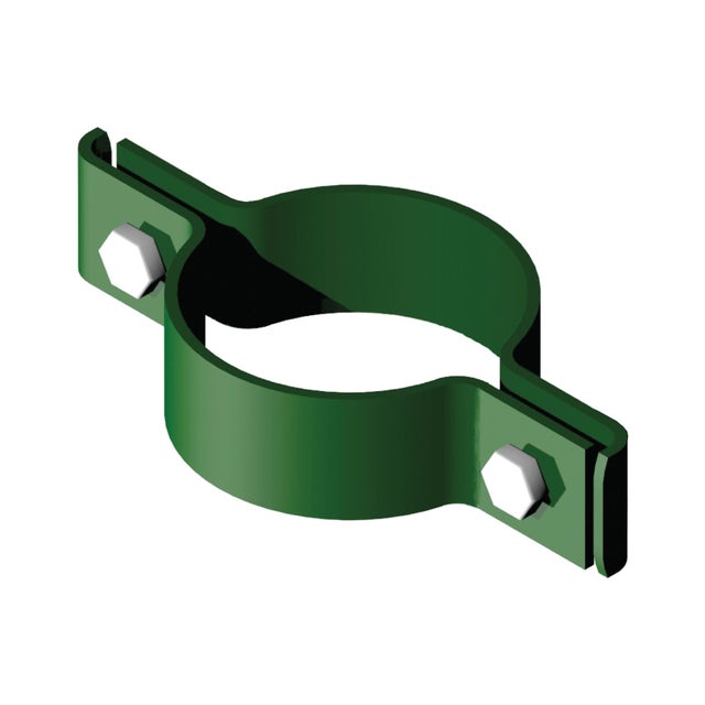 Collare di fissaggio per rete metallica in acciaio verde FERRO BULLONI Doppio tondo H 2.5 cm x ⌀ 48 mm