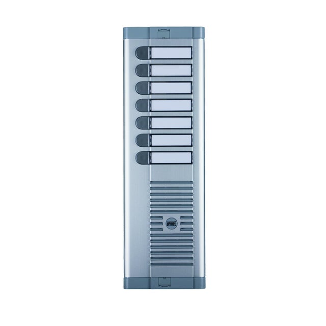 Pulsantiera esterna per citofono URMET MOD. 925 incasso 7 pulsanti in alluminio grigio opaco P 4.3 x L 10.2 x H 34.5 cm